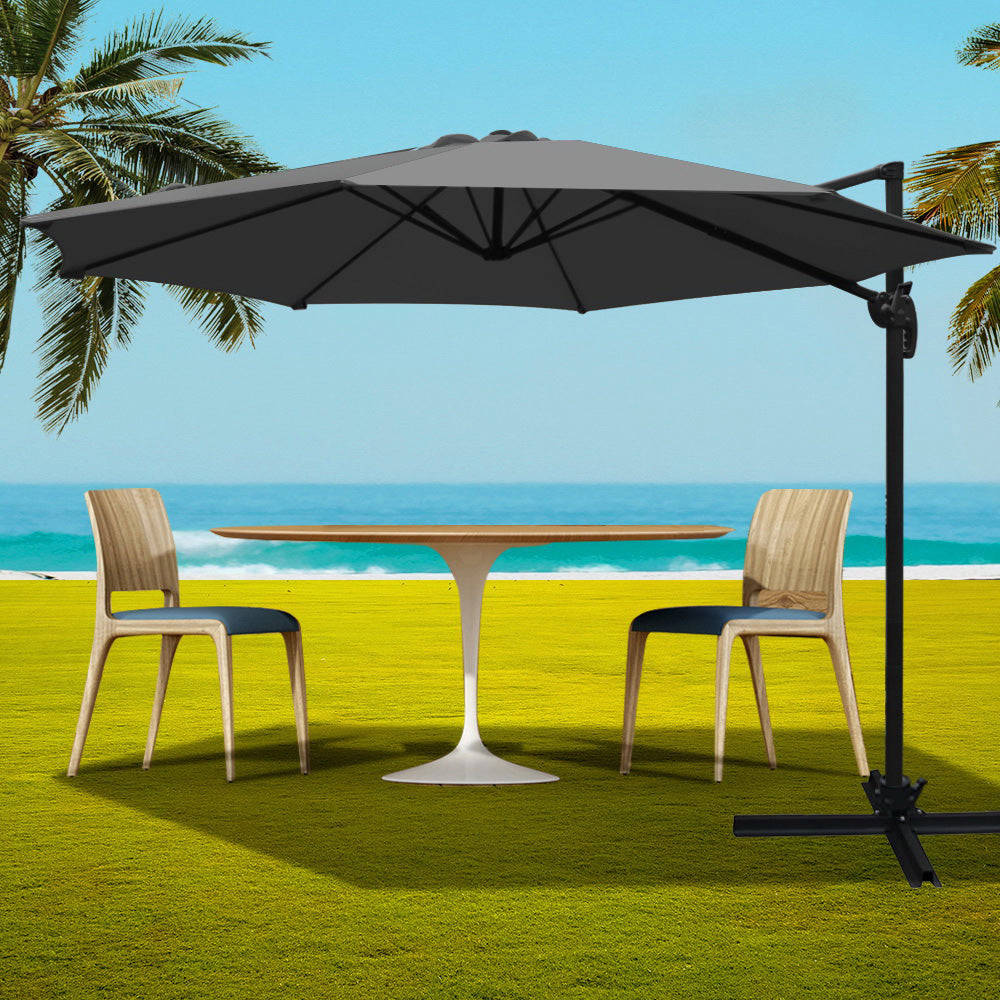 Outdoor Garden Roma 360 Umbrella - Charcoal