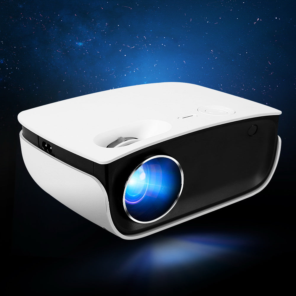 Portable 1080P HD 2000 Lumens Wifi Mini Projector - White