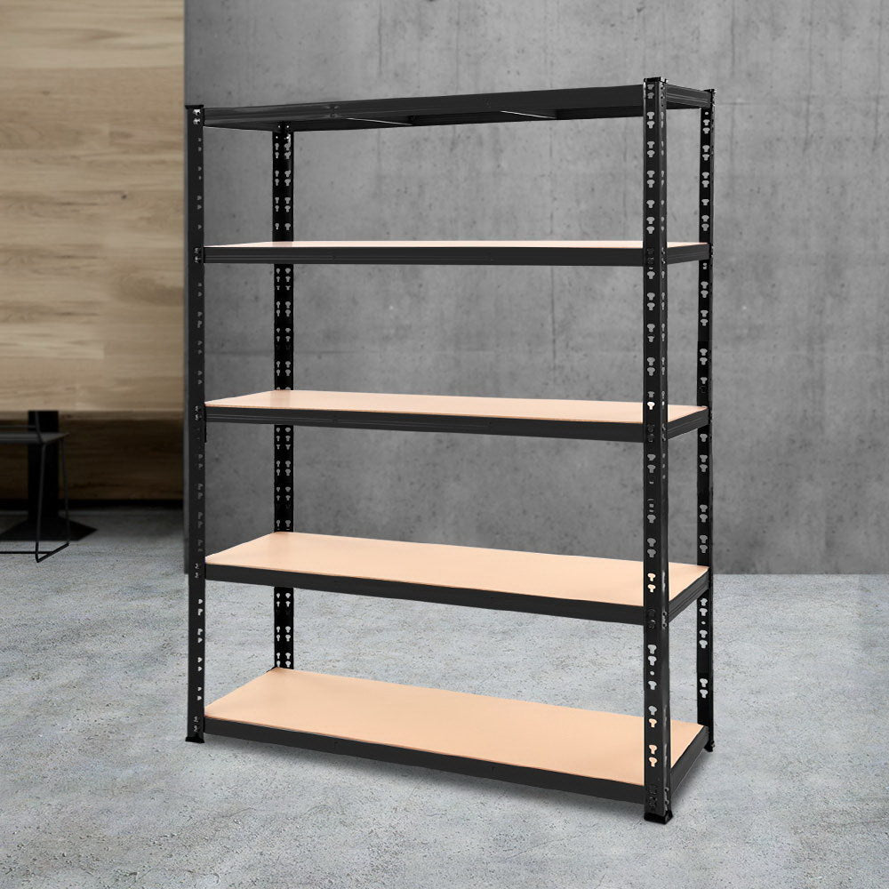 Steel Warehouse Rack Garage Storage Black - 1.8M