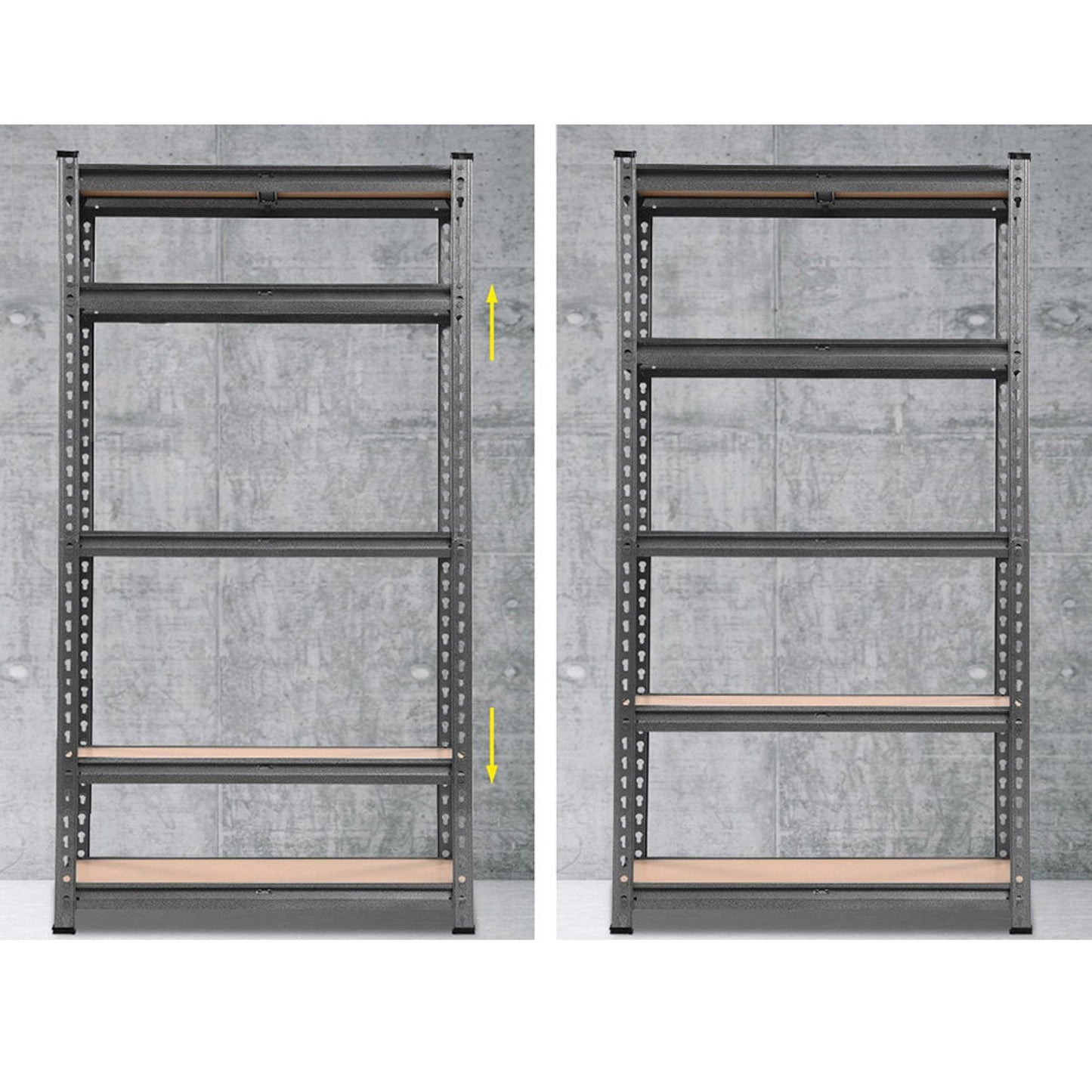 Storage Shelf Rack 5 Tiers - Matte Charcoal