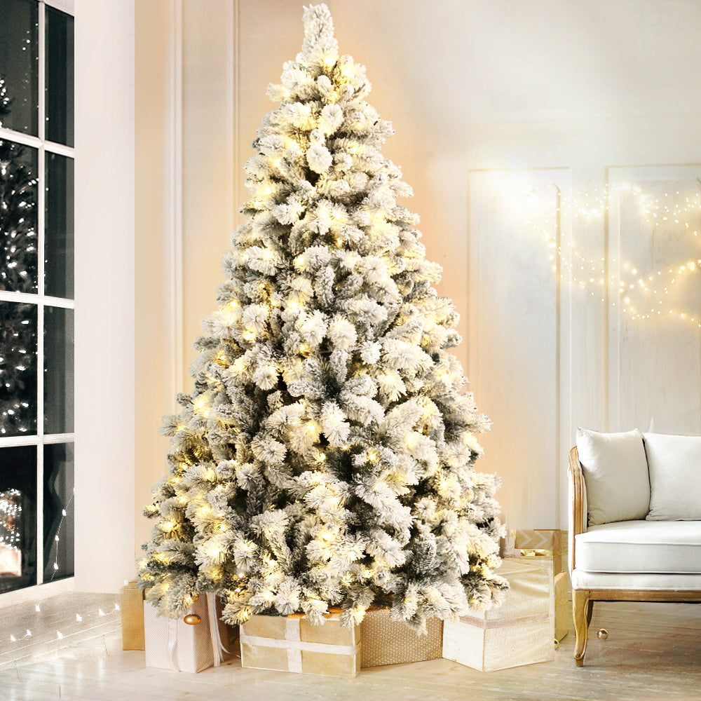 Christmas Xmas Tree with 350 LED Lights Snowy Tips - 1.8m