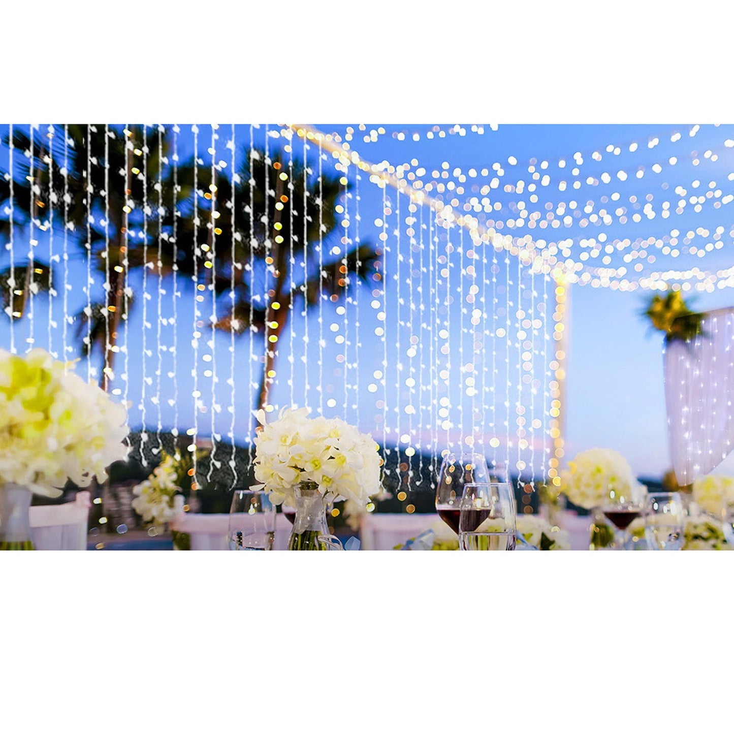 600 LED Curtain Lights - 6x3M Cold White