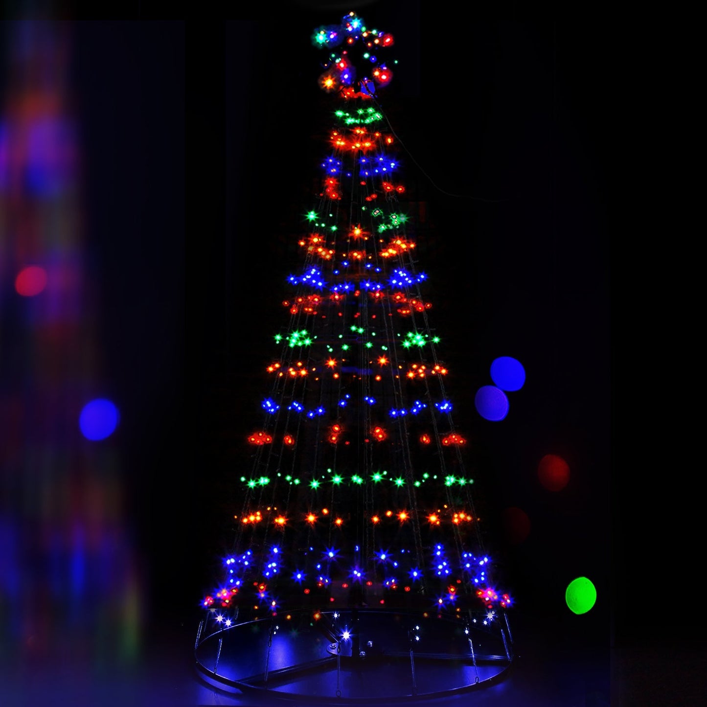 Christmas Tree Xmas Solar Lights Multi Colour 264 LED - 2.1m