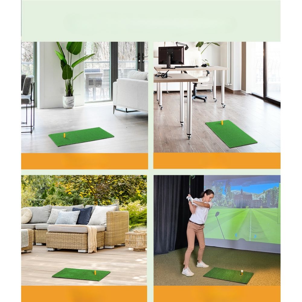 Golf Hitting Mat Portable Practice Training Aid - 60x30cm
