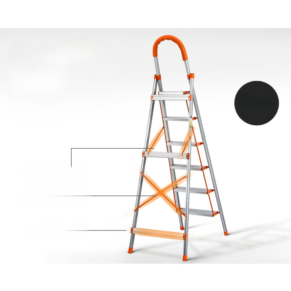 Home Multi-Purpose Ladder Folding Aluminium Non Slip Platform - 6 Steps
