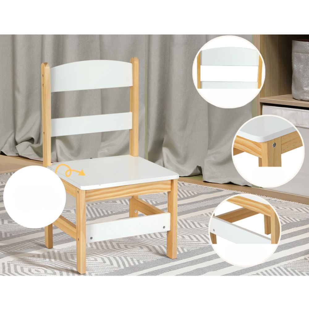 Kids Storage Study Table Chair Set Children Desk - Set of 2