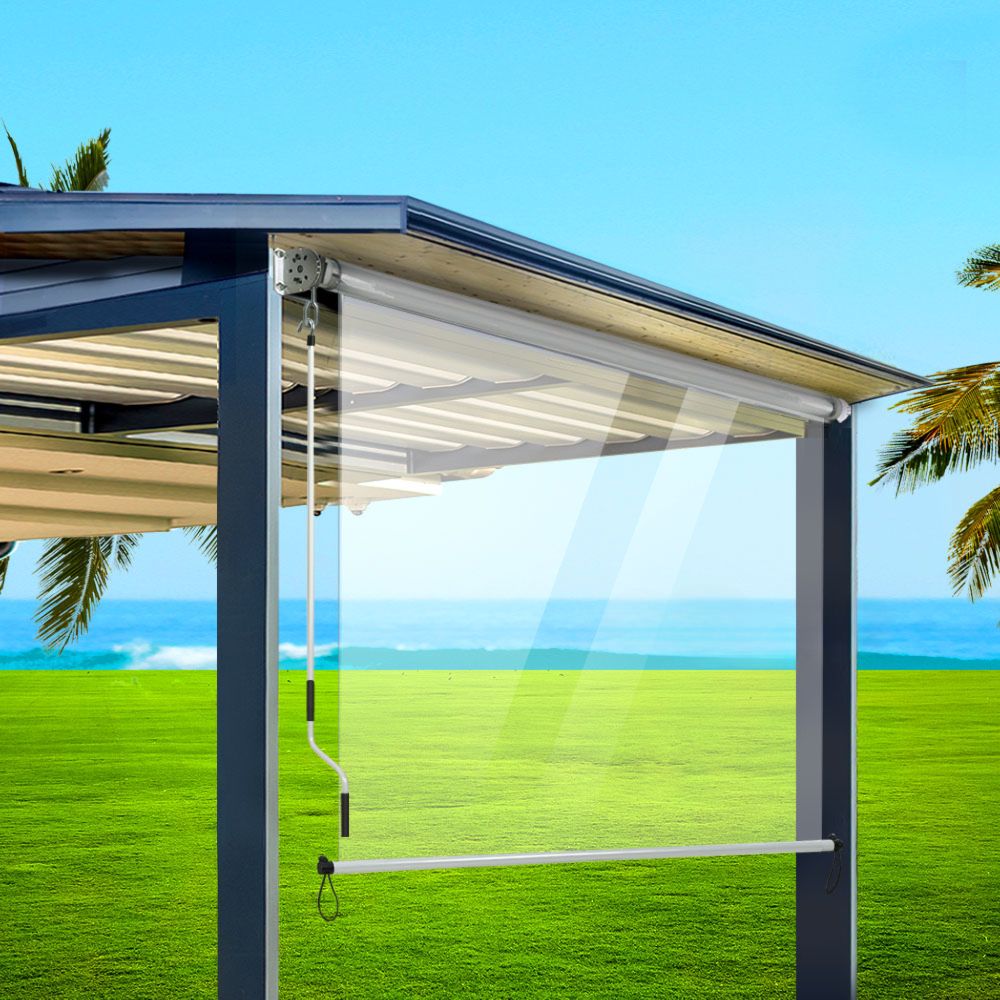 Outdoor Blind Roll Down Retractable Window Shade - 1.5x2.4m