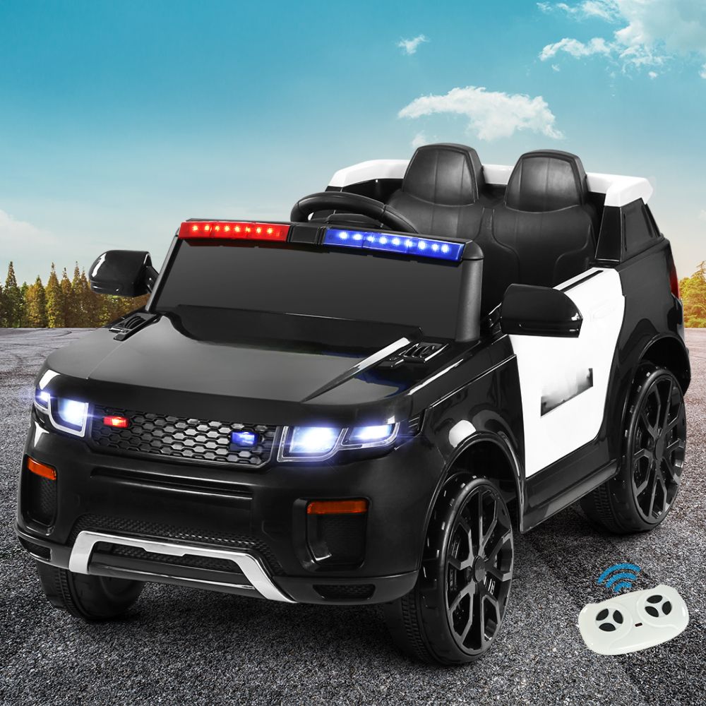 Kids Ride On Car Electric Patrol Police Toy Cars Remote Control 12V Black