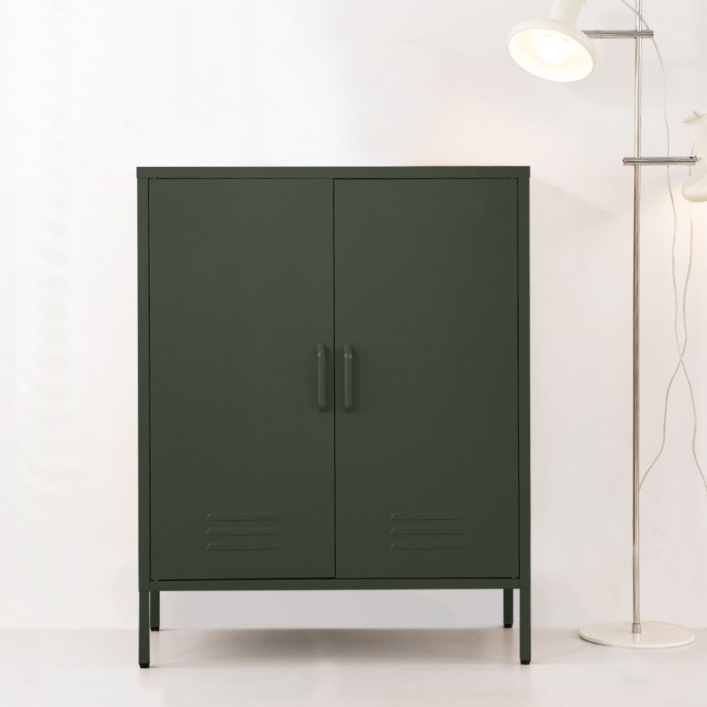Buffet Sideboard Locker Metal Storage Cabinet - Green