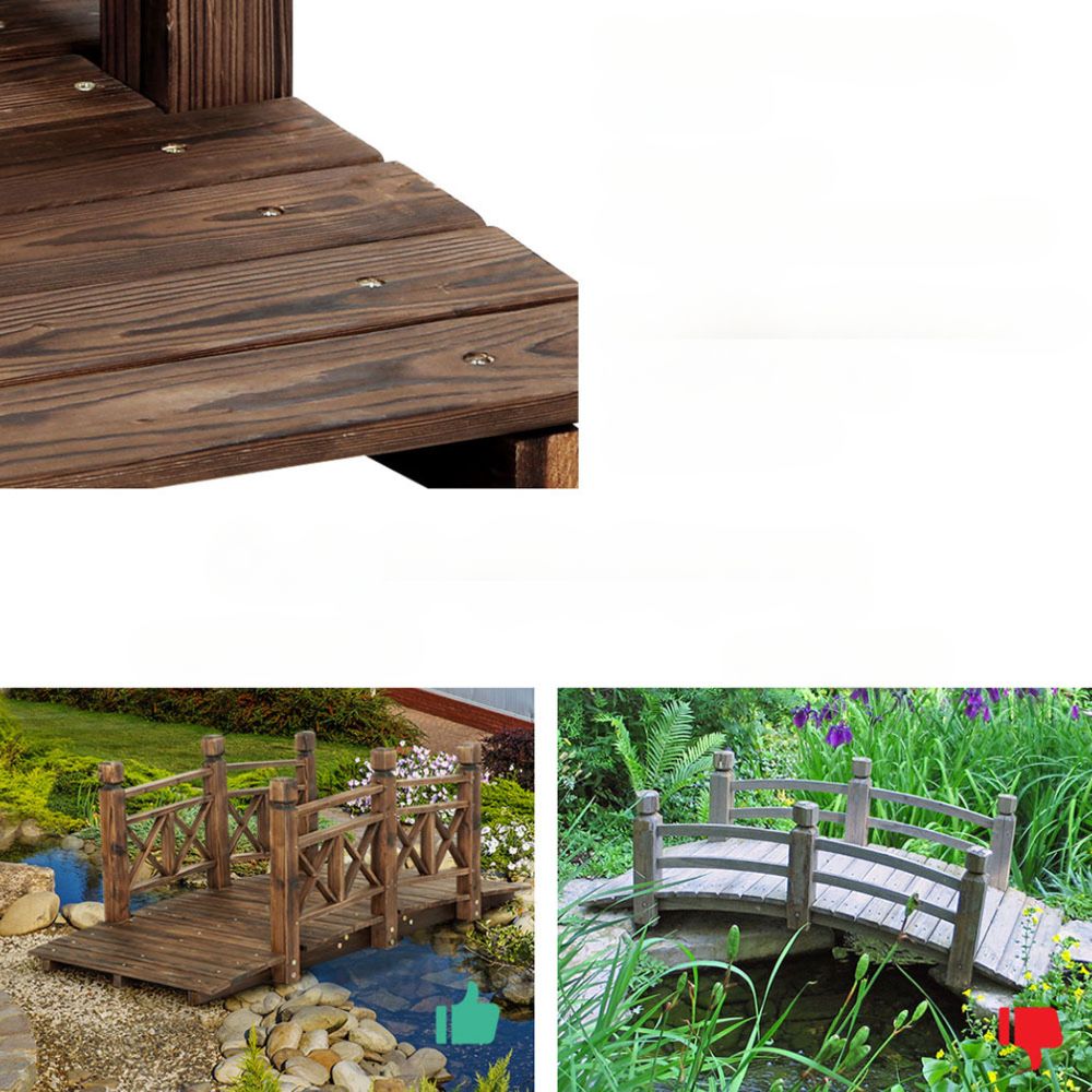Wooden Rustic Bridge Outdoor Yard Garden Decor