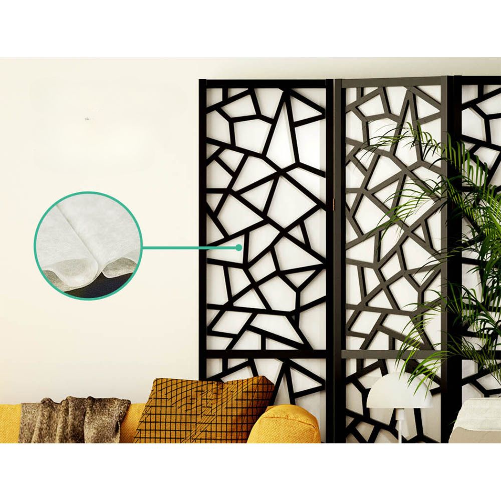 Room Divider Screen Privacy Wood Dividers Stand 4 Panel Black