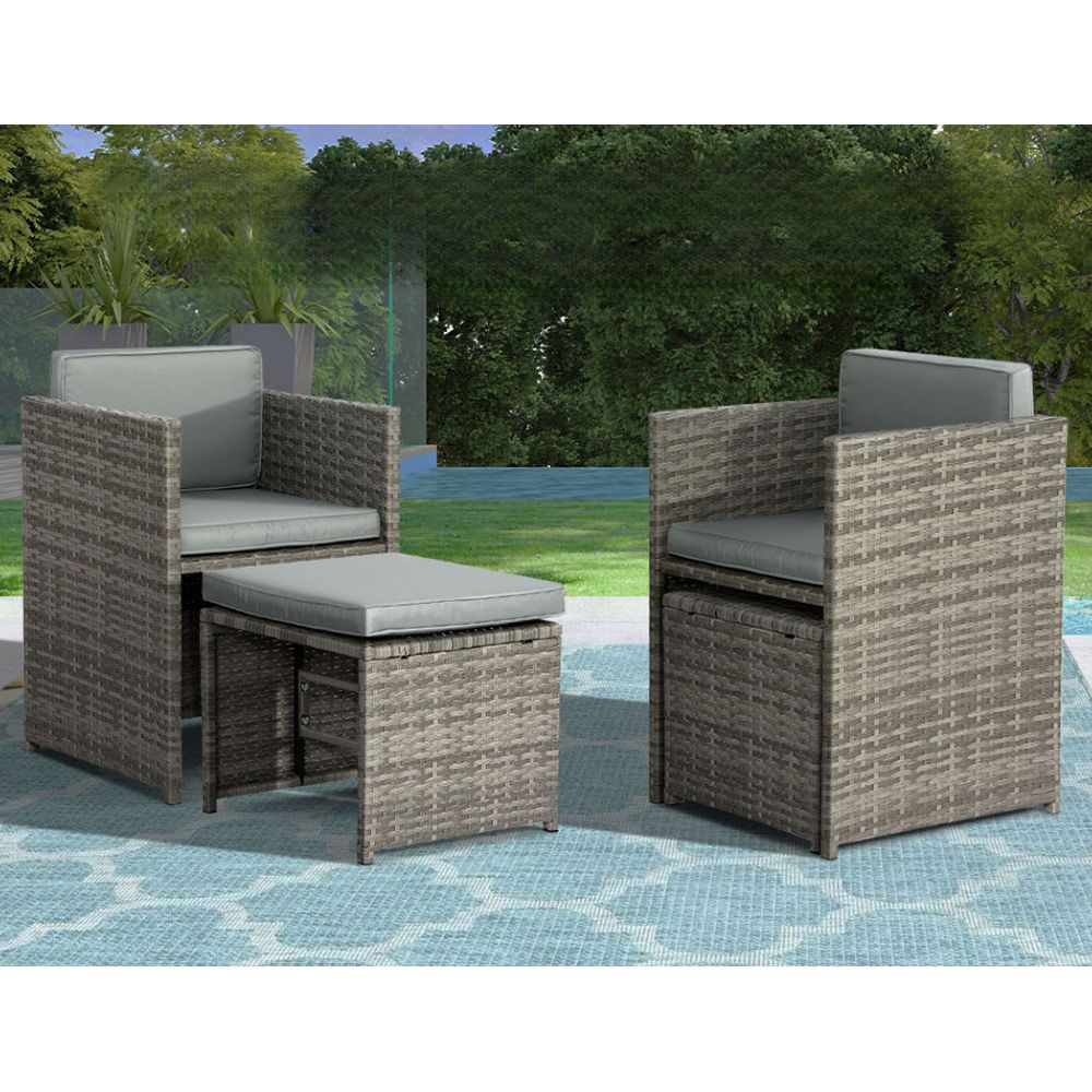 Garden Outdoor Dining Set Table Chairs Patio Furniture Lounge Set - 11pcs