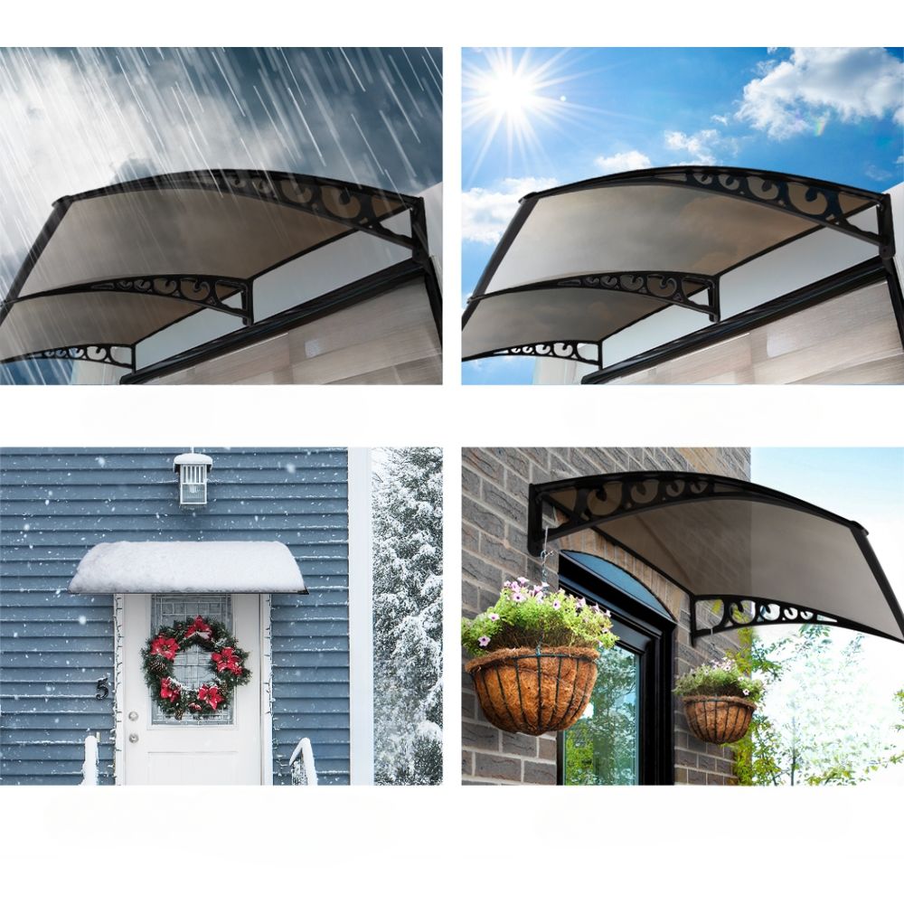 Window DIY Awning Outdoor Patio Sun Shield Brown - 1x1.2m