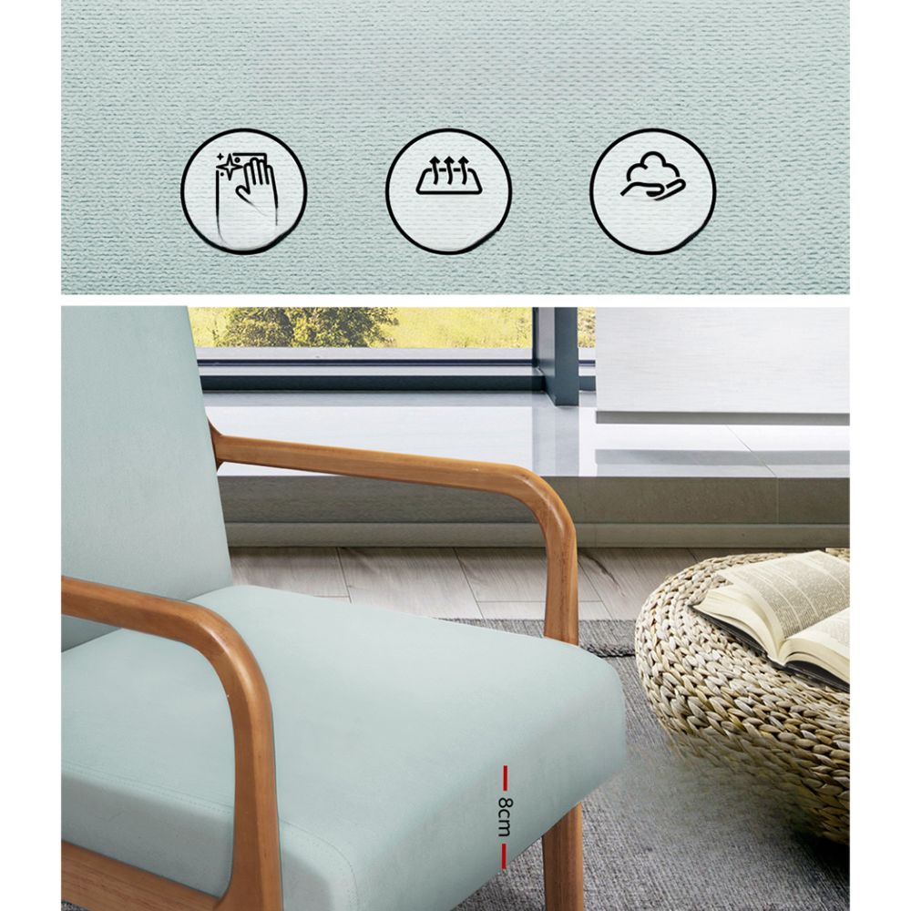 Armchair Lounge Chair Accent Armchairs Couch Sofa Bedroom Grey Wood