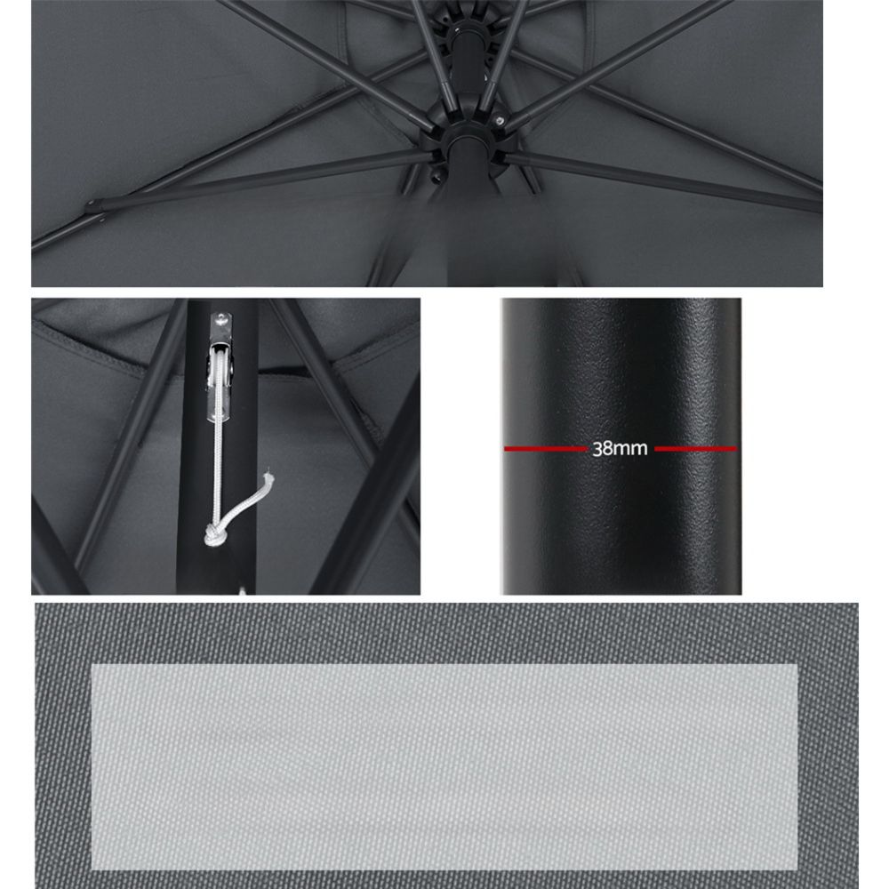 Outdoor Umbrella Garden Beach Tilt Sun Patio Deck UV Pole - 3m