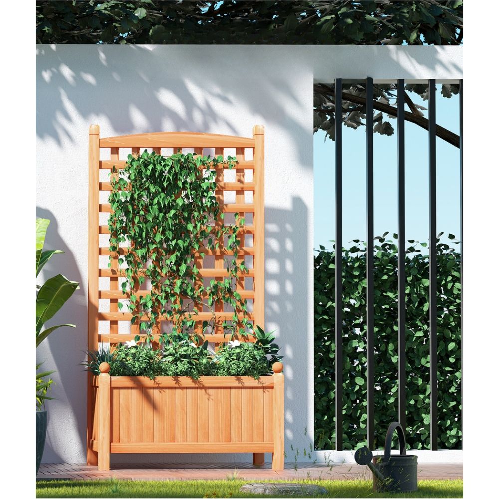 Garden Bed Raised Wooden Planter Box Vegetables 64x35x115cm