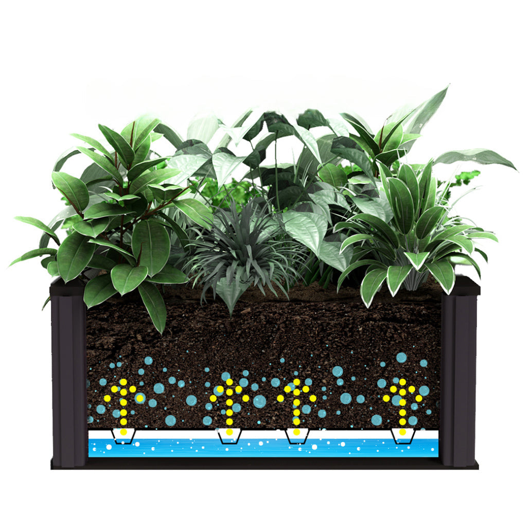 Garden Bed PP Raised Planter Flower Vegetable Outdoor 40x40x23cm