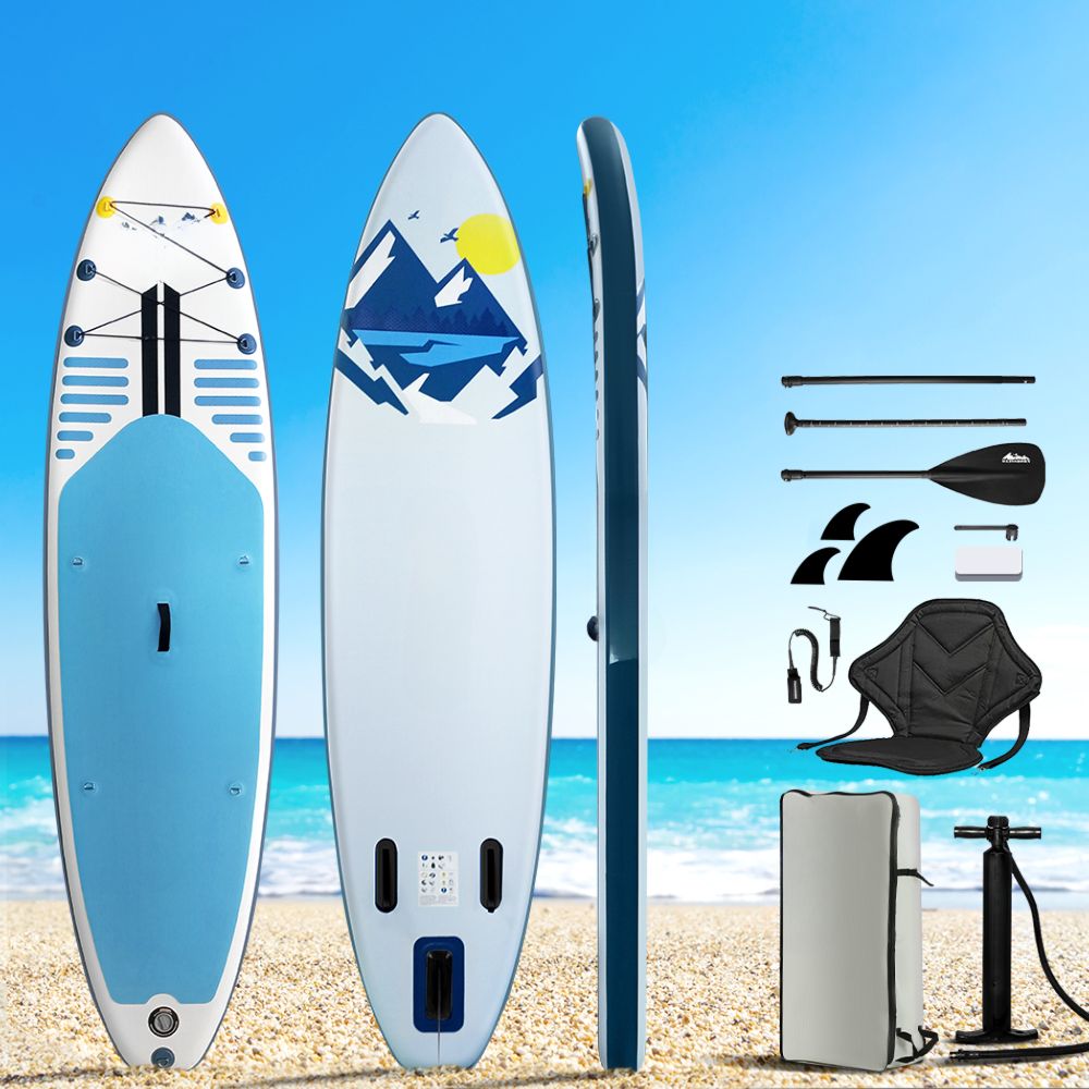 Stand Up Paddle Board Inflatable Kayak Surfboard Green White - 10FT
