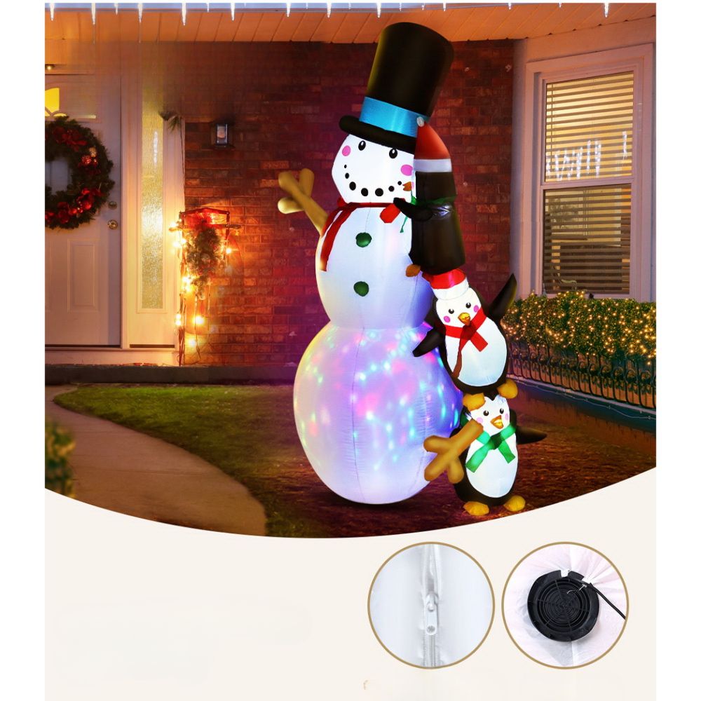 Christmas Inflatable Snowman Xmas Lights Outdoor Decor - 2.4m