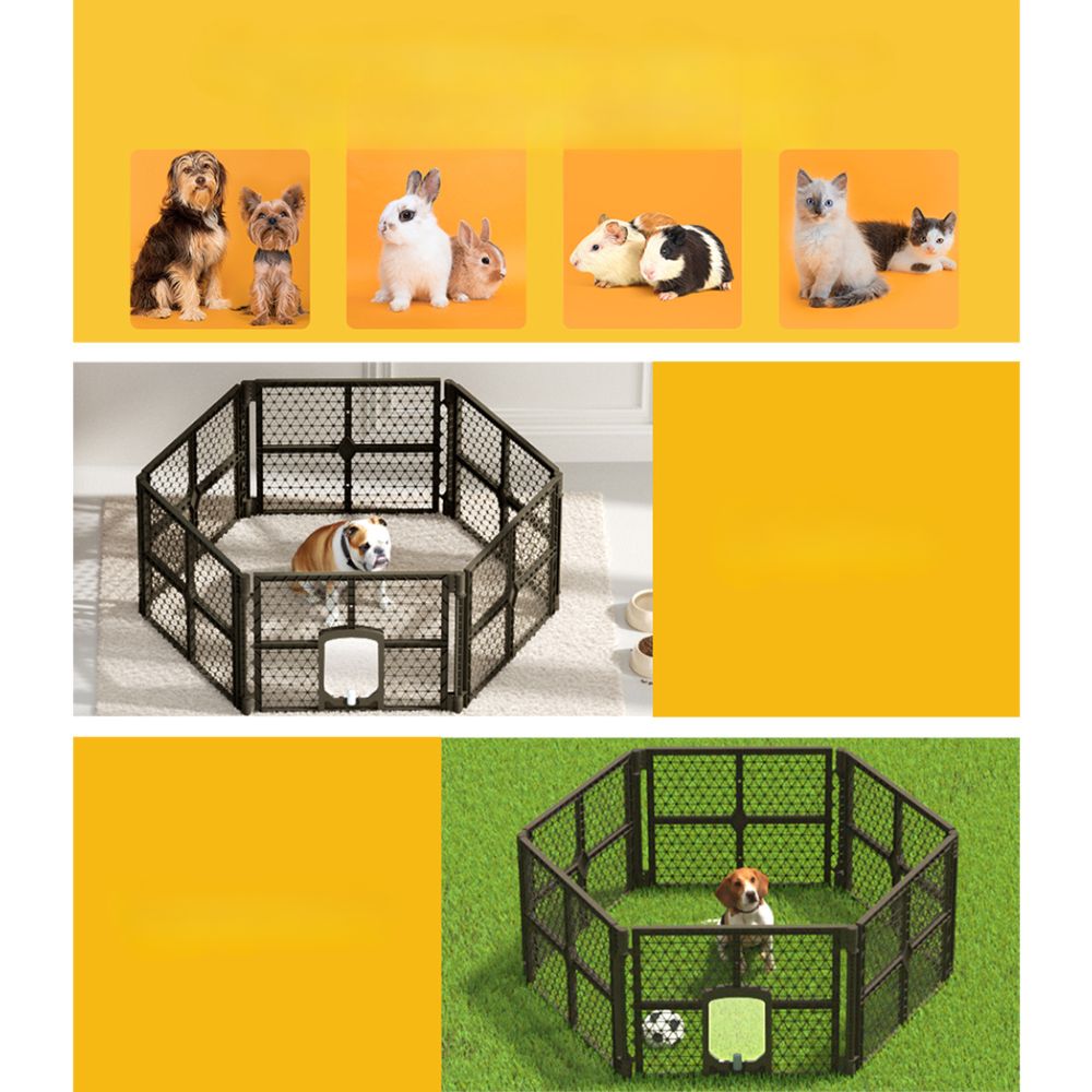 Pet Dog Playpen Enclosure Fence Puppy Cage Plastic Fold - 6 Panel