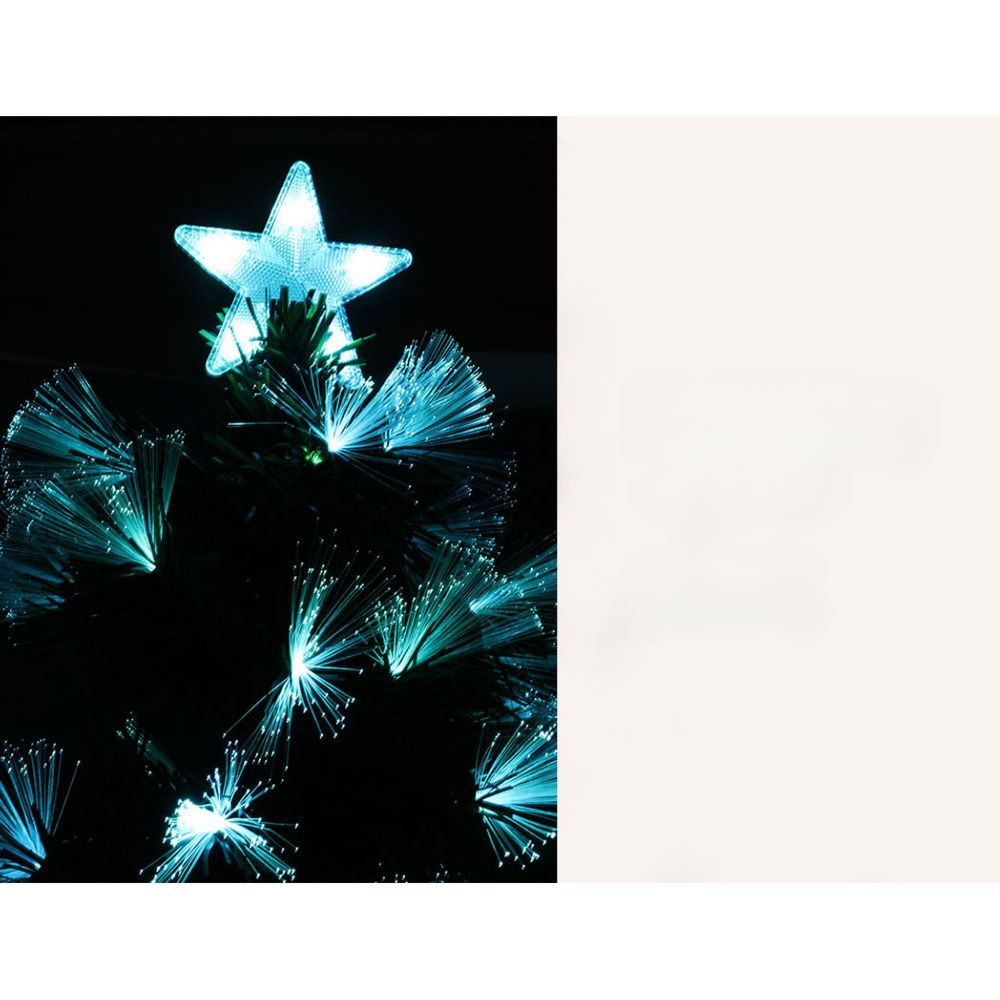 Christmas Tree LED Xmas Lights Optic Fibre Blue Violet Multicolour - 7ft