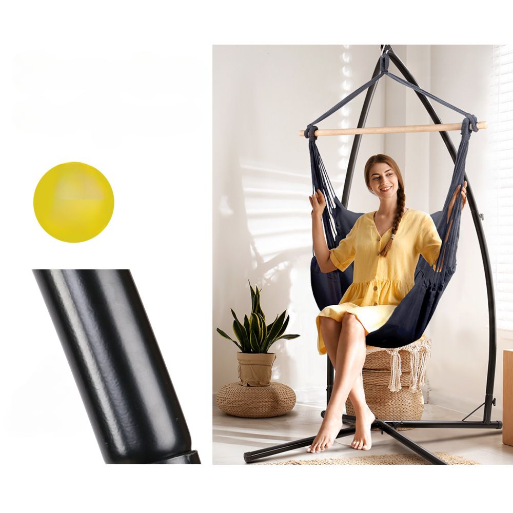 Outdoor Hanging Hammock Pillow Chair with Steel Stand - Grey
