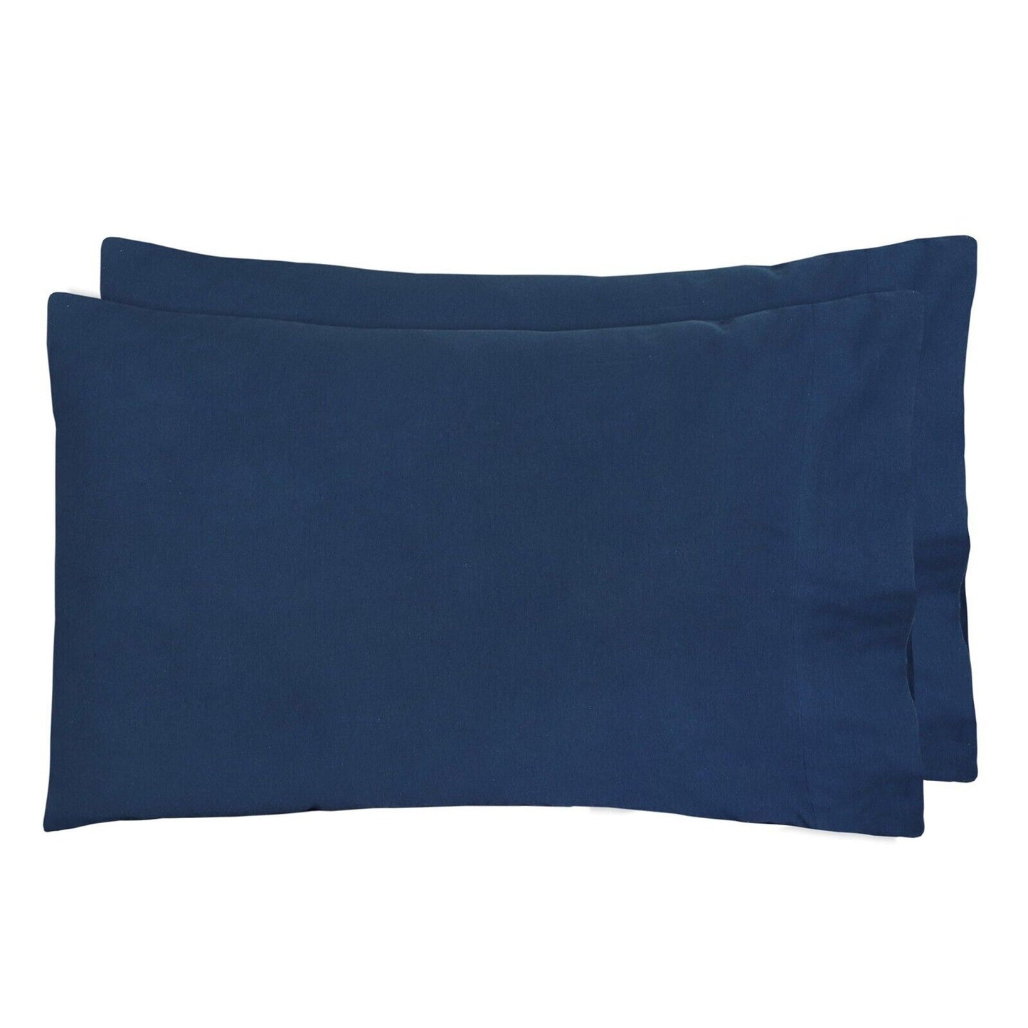 Navy Cotton Flannelette Sheets Set with Standard Pillow Case Single Double Queen King