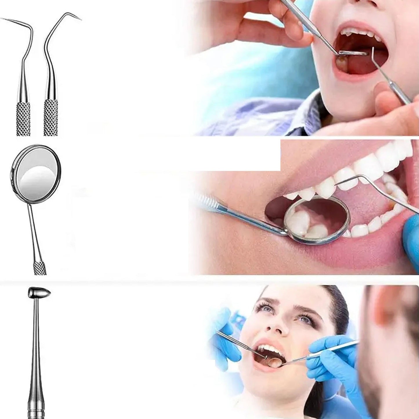 7pcs Dental Hygiene Stainless Tool Kit Dentist Teeth Clean Set