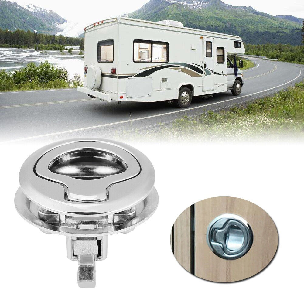 Boat Marine Flush Pull Slam Latch with Lock 316 Stainless Steel 2 Keys