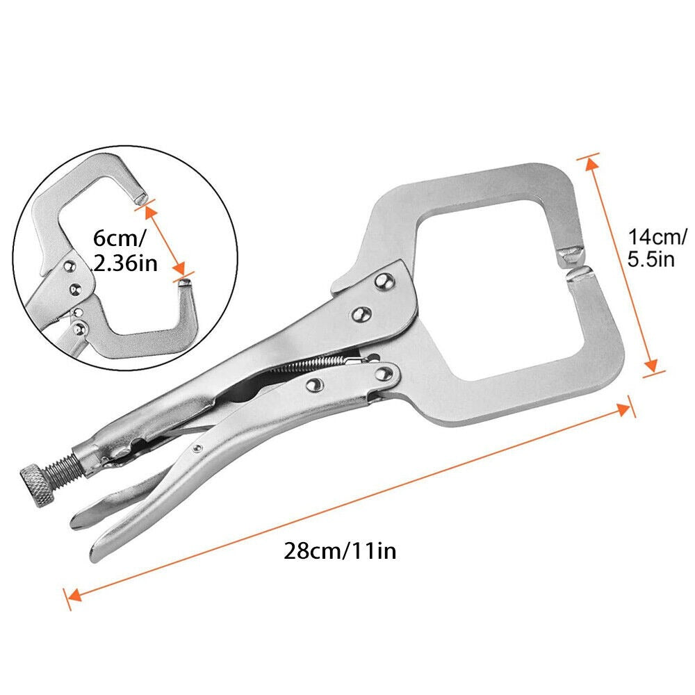 4pcs Heavy Duty 11in Steel C-Clamp Locking Welding Pliers