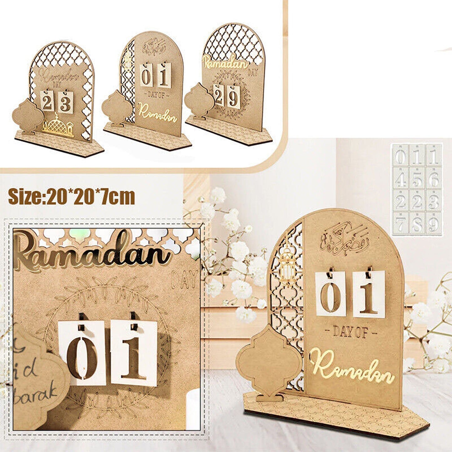 DIY Wooden Countdown Calendar for Eid Ramadan Party