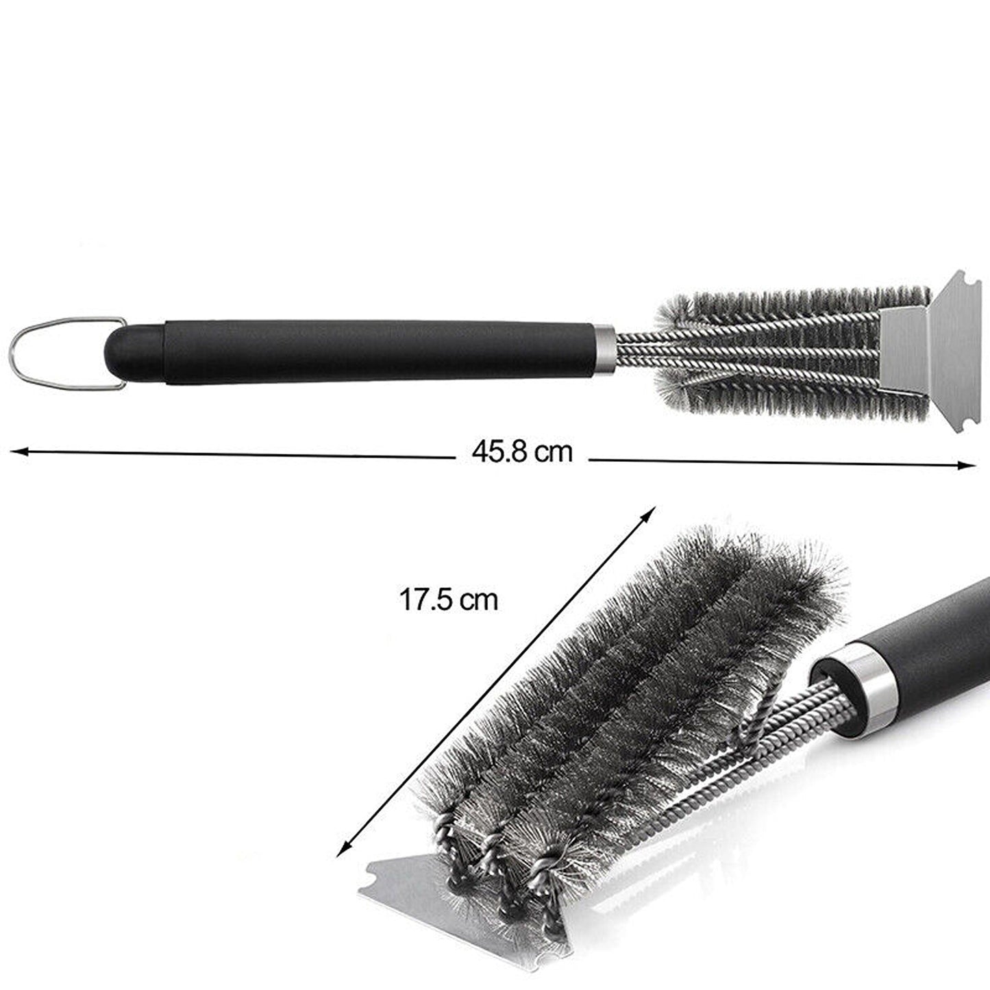 18-Inch Grill Brush with Scraper for Barbecue Cleaning