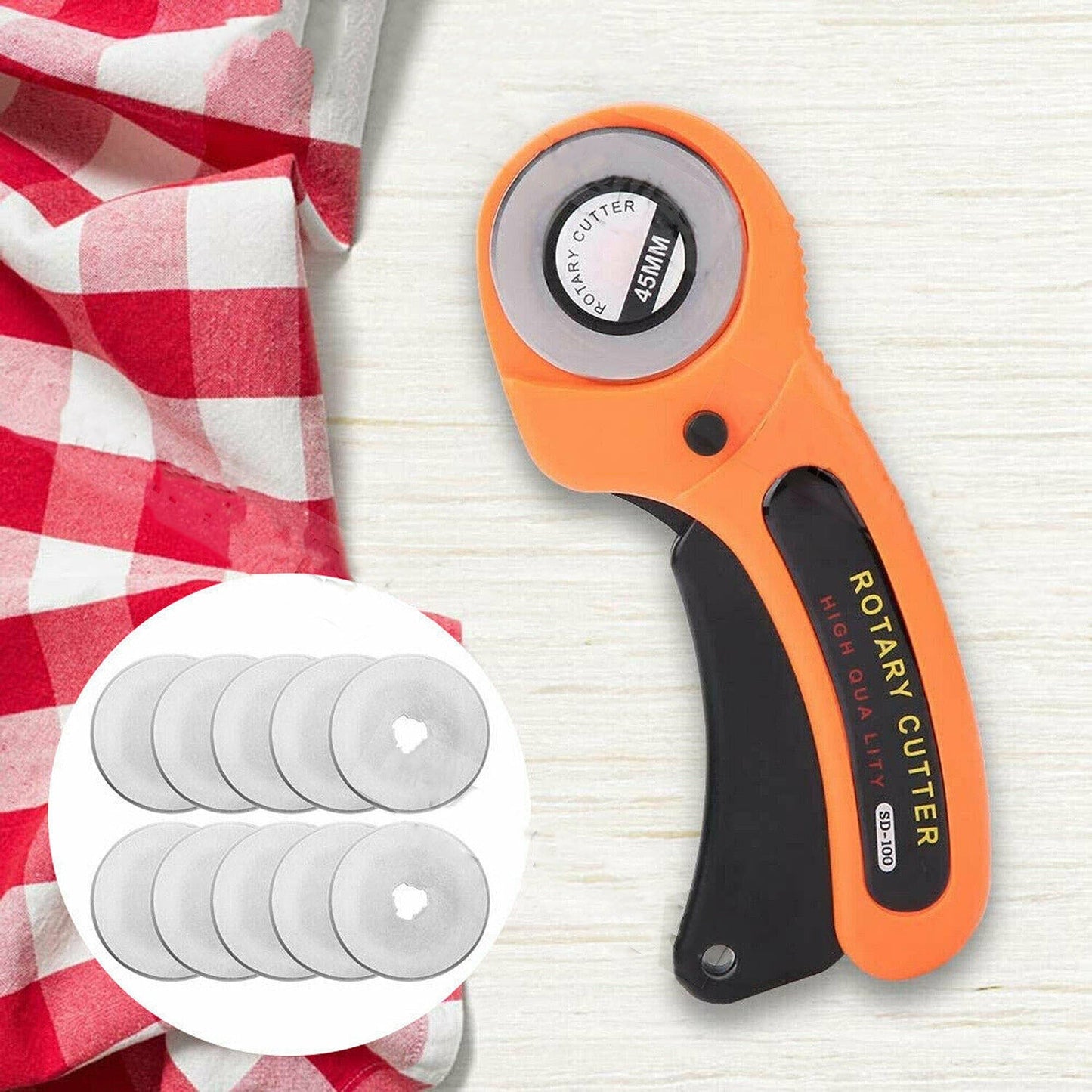 Quilting Fabric Cutting Roller Tool Professional Rotary Cutter with Blades