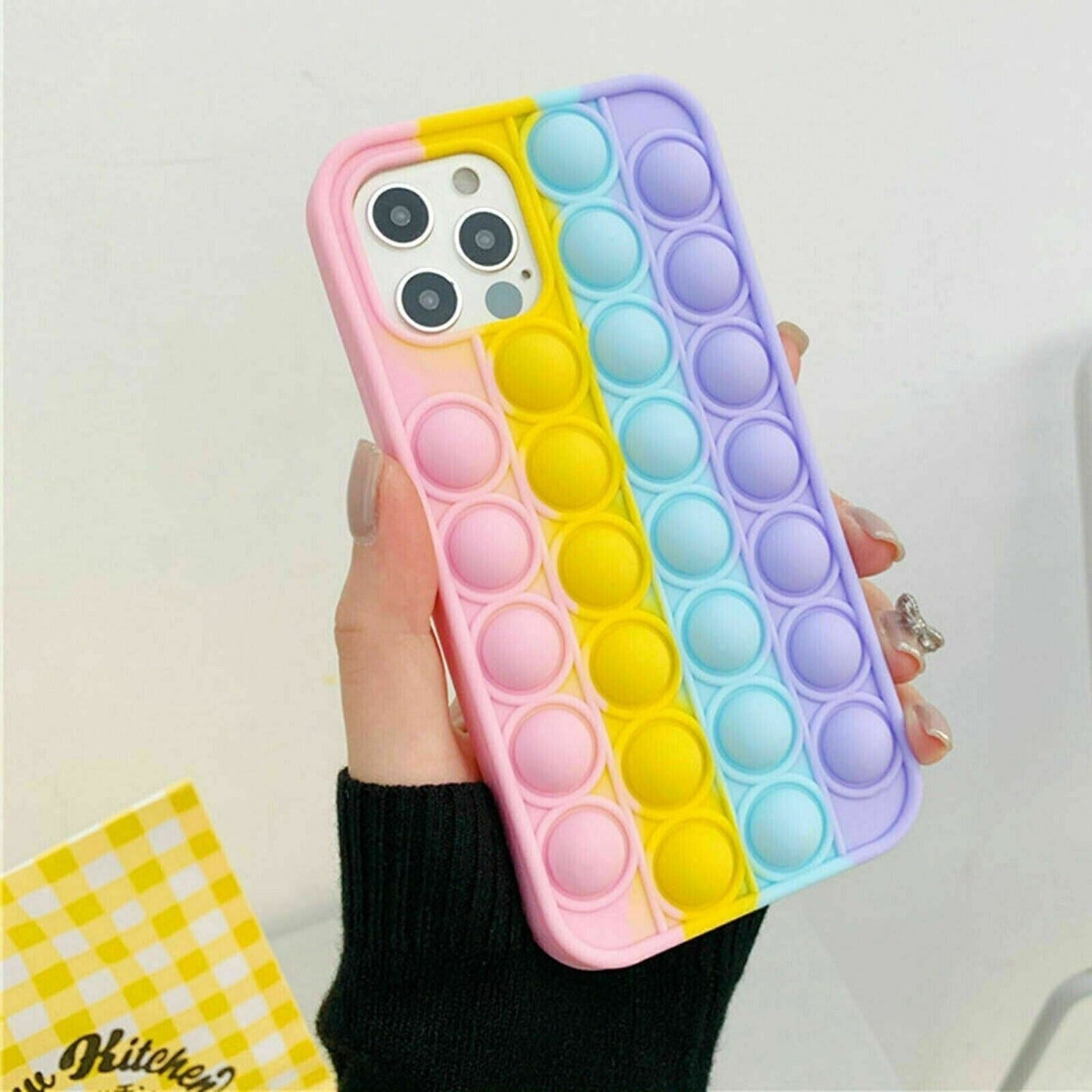 Rainbow Pop Fidget Toy Phone Case for iPhone 7 8 Plus X XR 11 12 Pro Max