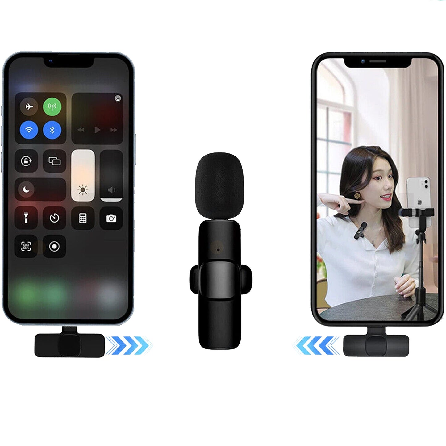 Wireless Lavalier Microphone for iPhone Apple Phone iPad Vlog Live Stream