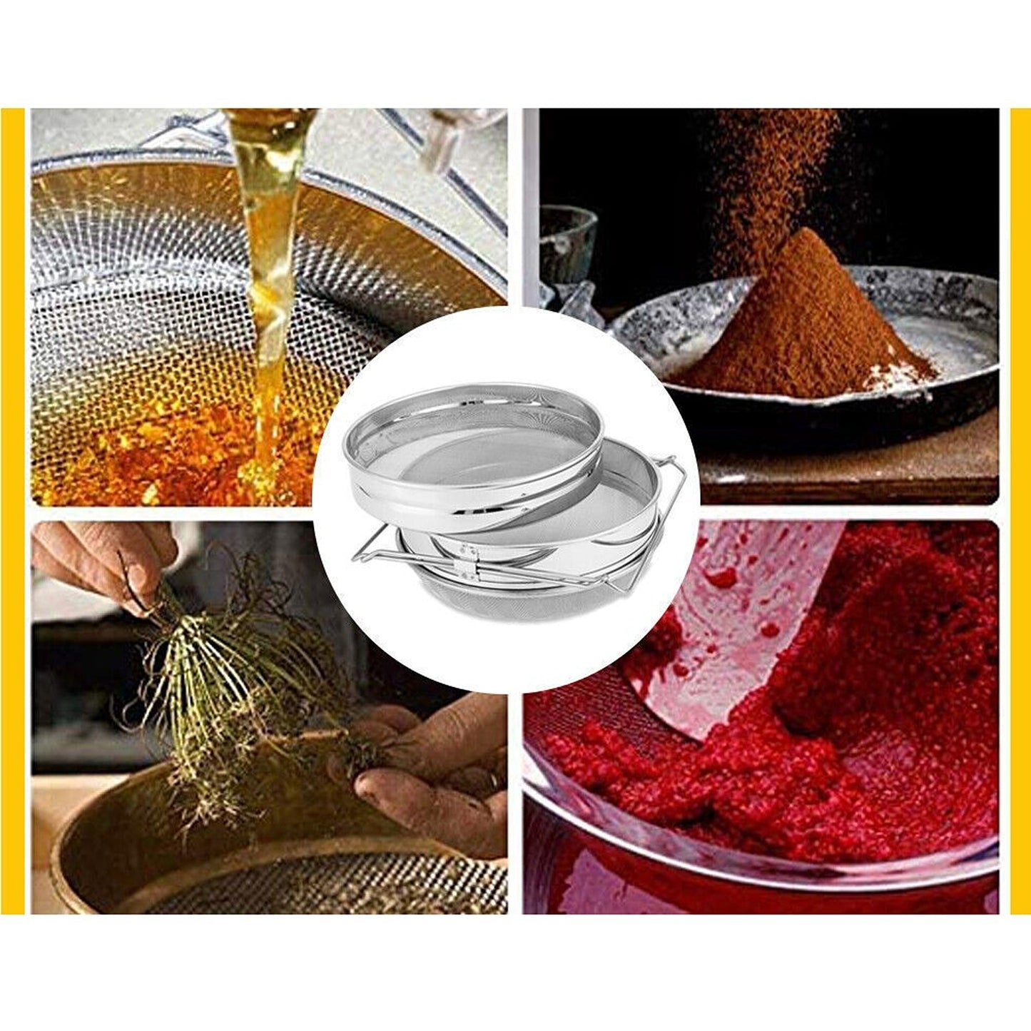 Stainless Steel Double Sieve Honey Strainer Beekeeping Equipment Kit