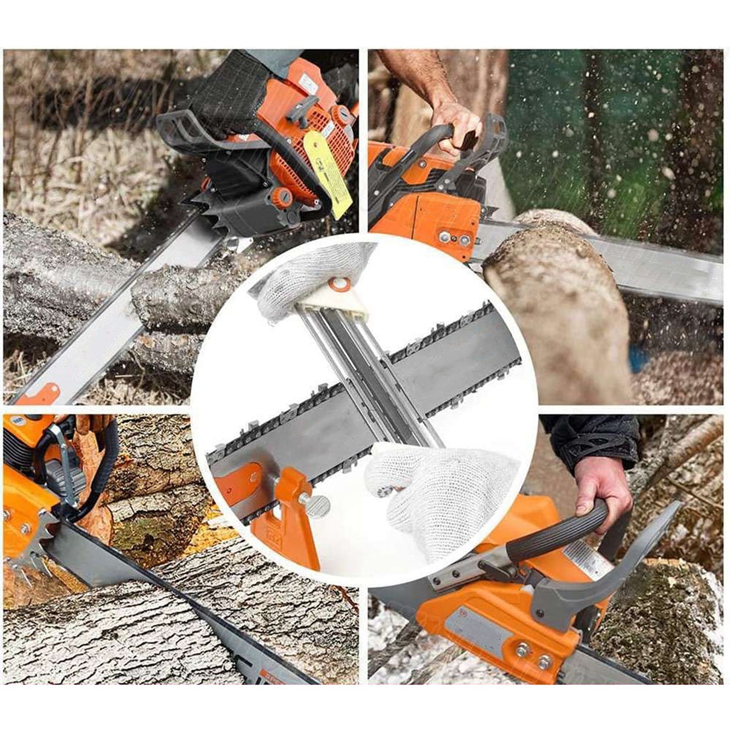 2-in-1 Chainsaw File Sharpener with Metal Chain Kits for Stihl 7/32 5.5mm