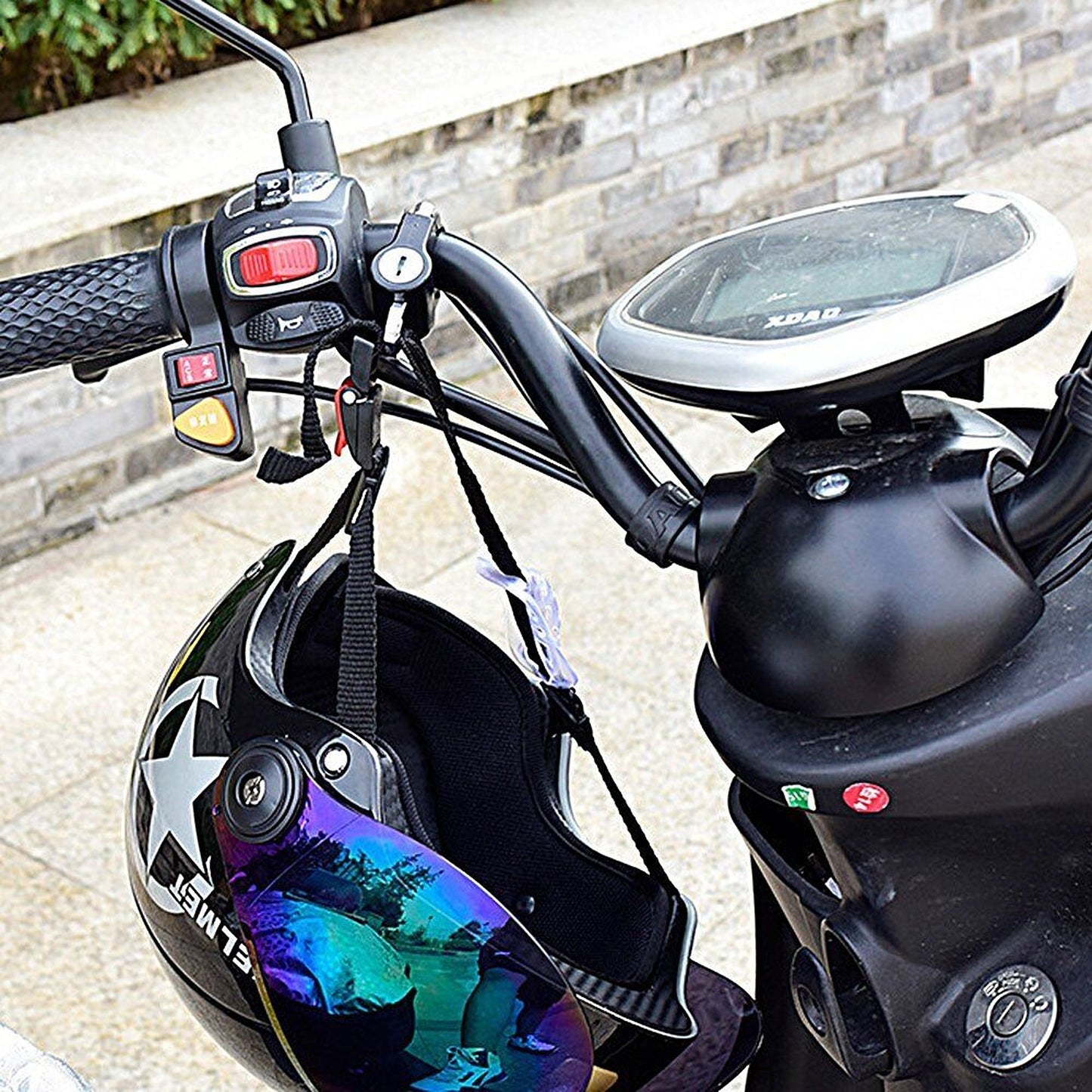 Universal Motorcycle Helmet Lock with Handlebar Hook Anti-theft