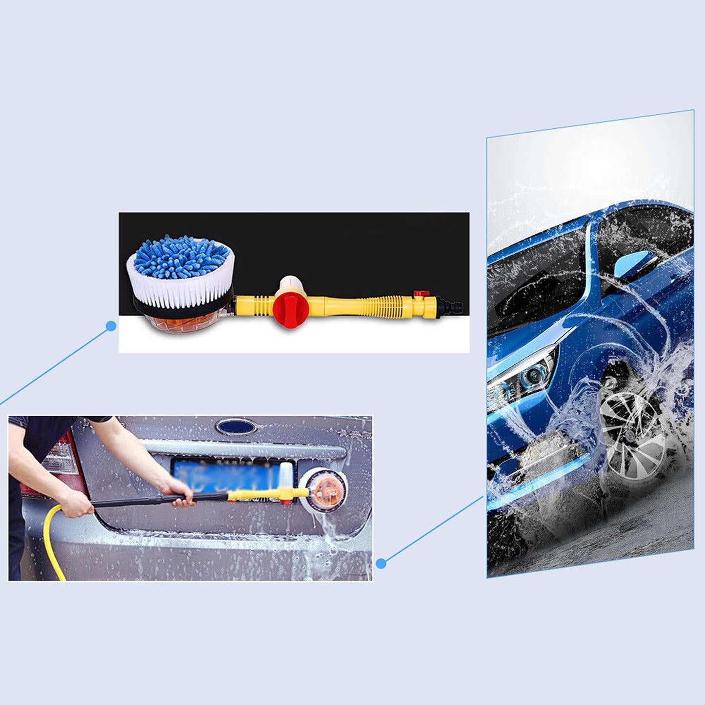 Truck and Car Washing Brush with Extendable Pole and Sponge Tool Kit