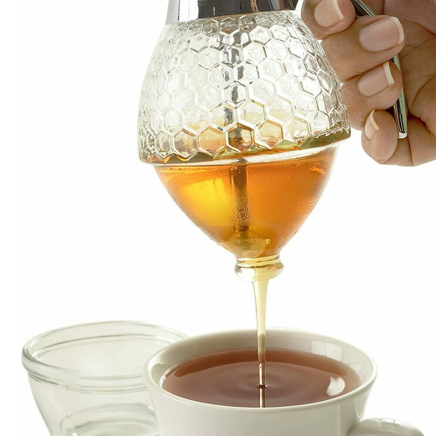 Trigger Release Honey Dispenser with Stand Kitchen Storage Pot