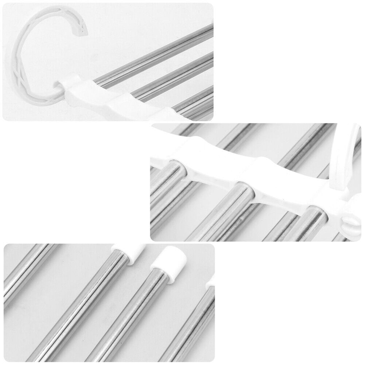 4pcs Stainless-Steel Multi-functional Pants Rack Magic Wardrobe Hanger