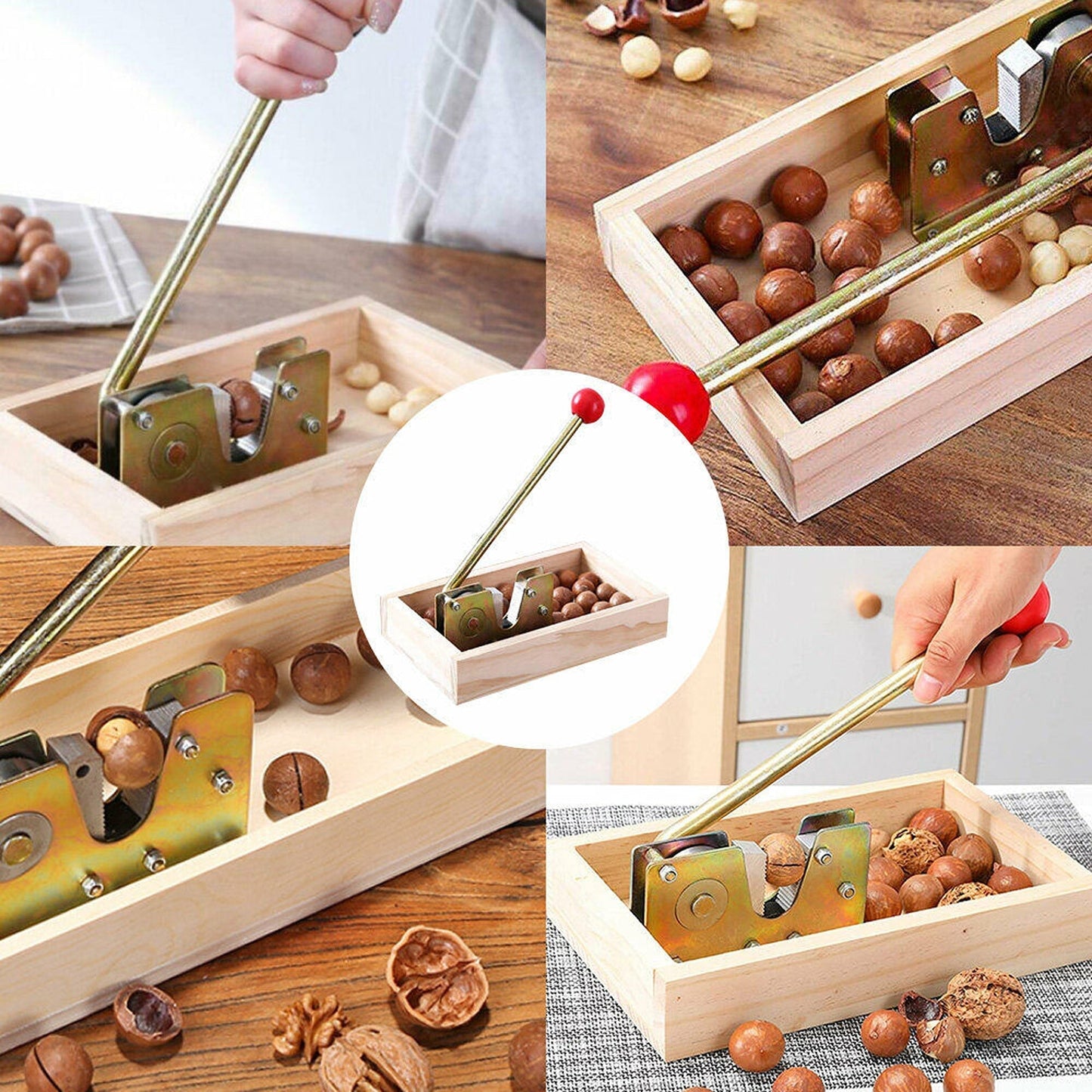 Manual Macadamia Nut Cracker with Hand Grip Durable Nutcracker Tool