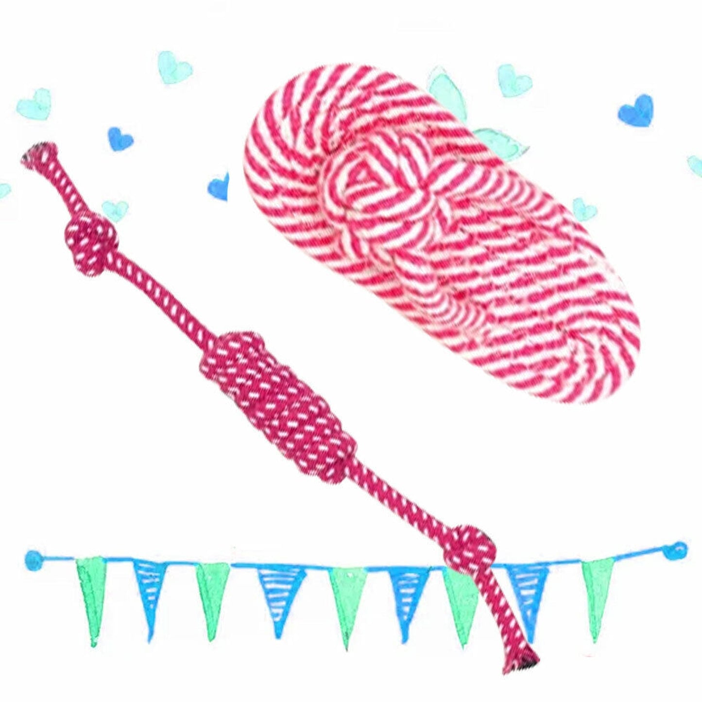 Durable Cotton Puppy Dog Rope Chew Toy Set for Clean Teeth Cat Toys