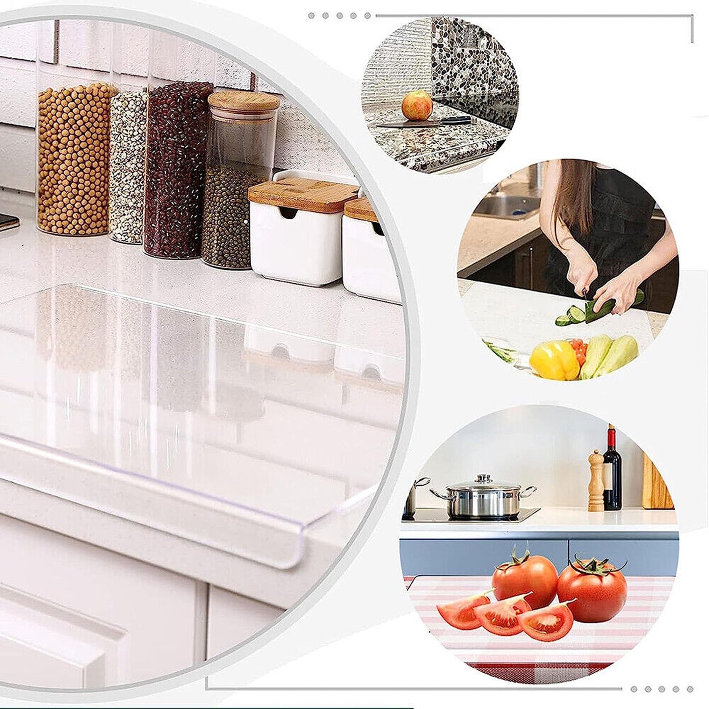 Kitchen Chopping Board in Clear Acrylic - Counter Top