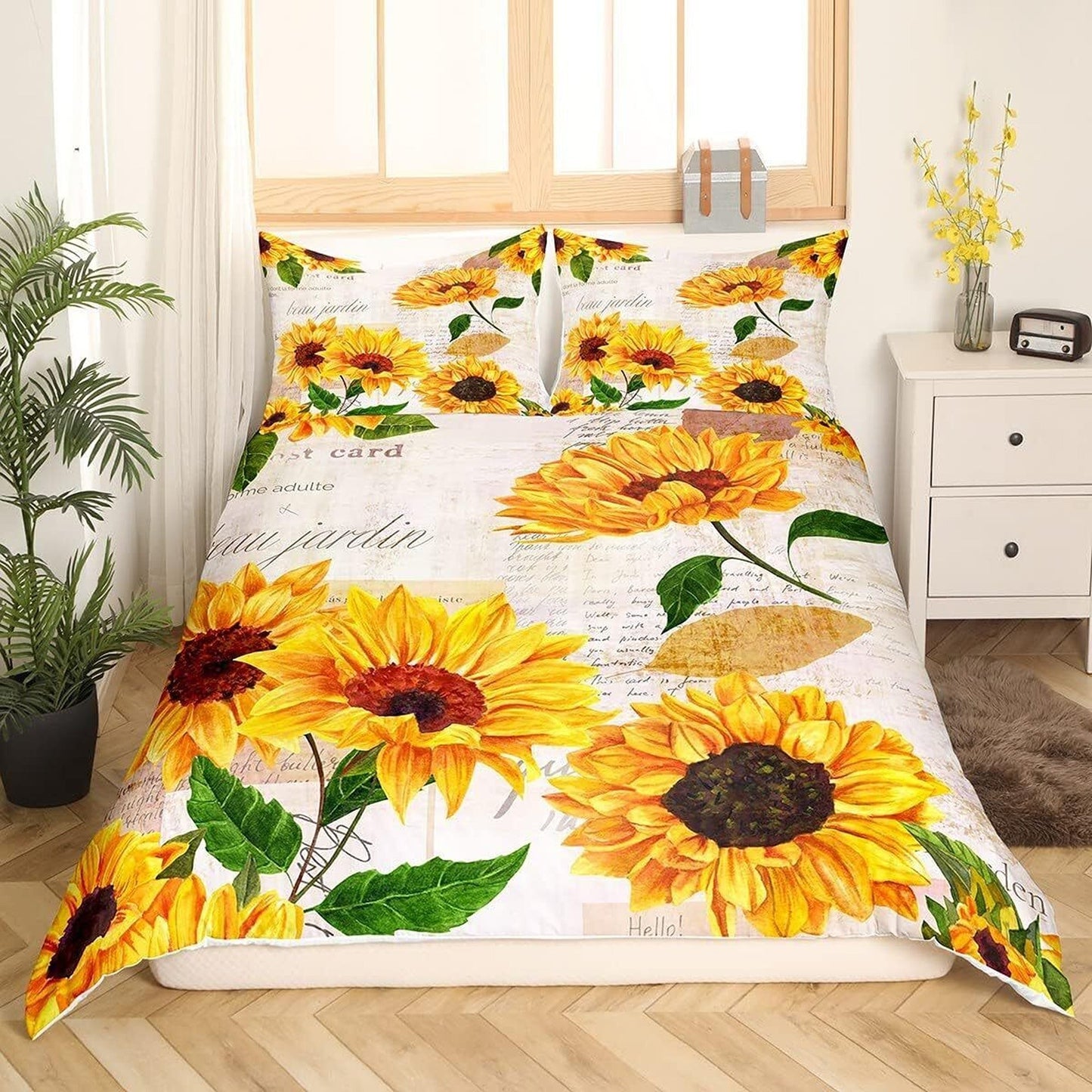 Sunflower Bedding Set Quilt Duvet Cover for Single to King Size Beds