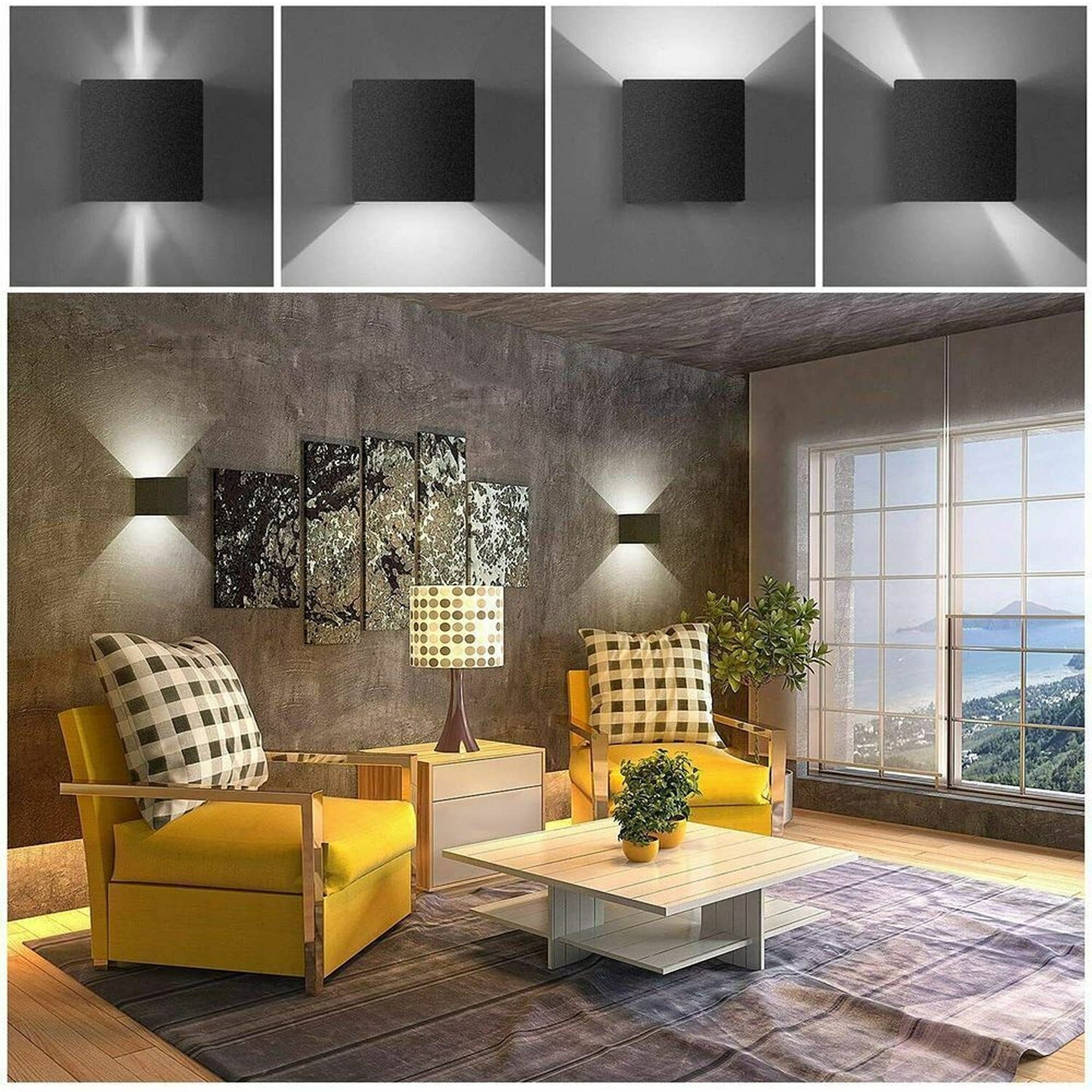 12W Square Aluminum LED Wall Light Waterproof Indoor Outdoor Modern Sconce