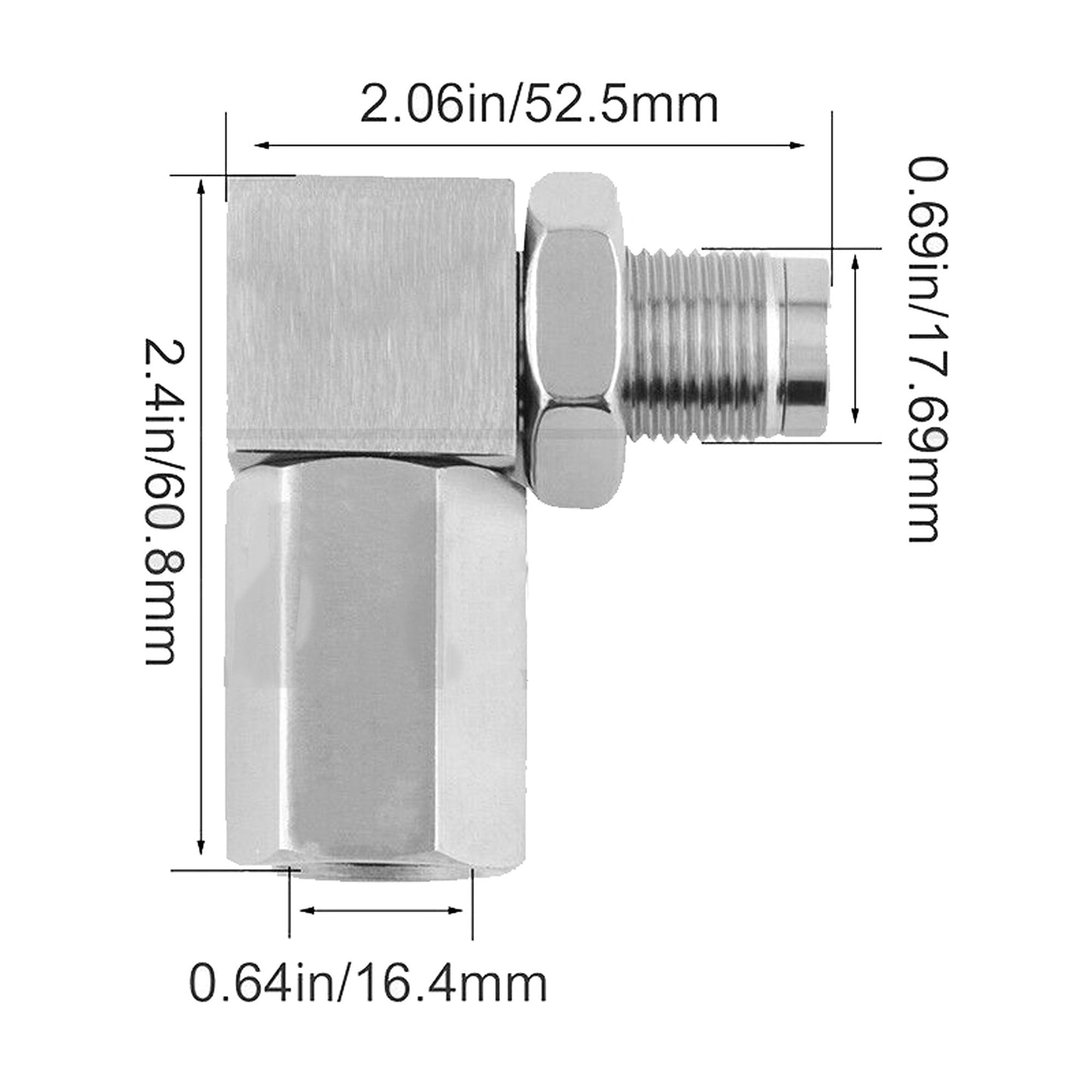 O2 Oxygen Sensor Spacer Adapter for Extending Catalytic Converters 90 Degree