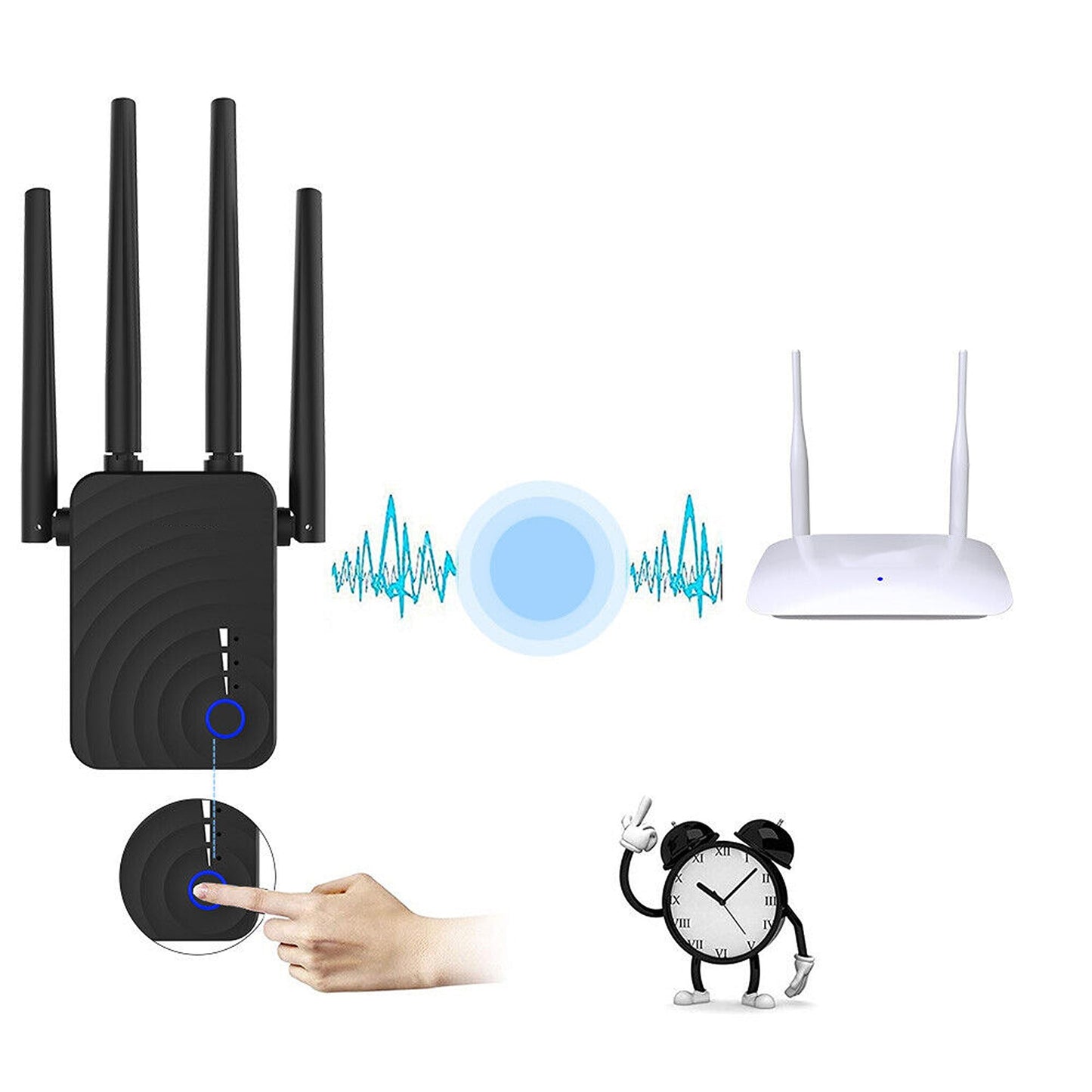 Long-Range WiFi Booster with Antenna Wireless Router Repeater