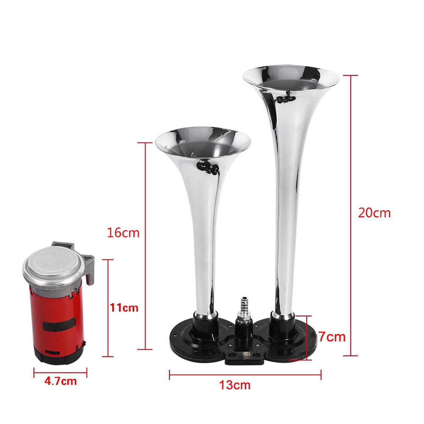 Loud Dual Trumpet 12V Air Horn with Compressor for Car and Truck