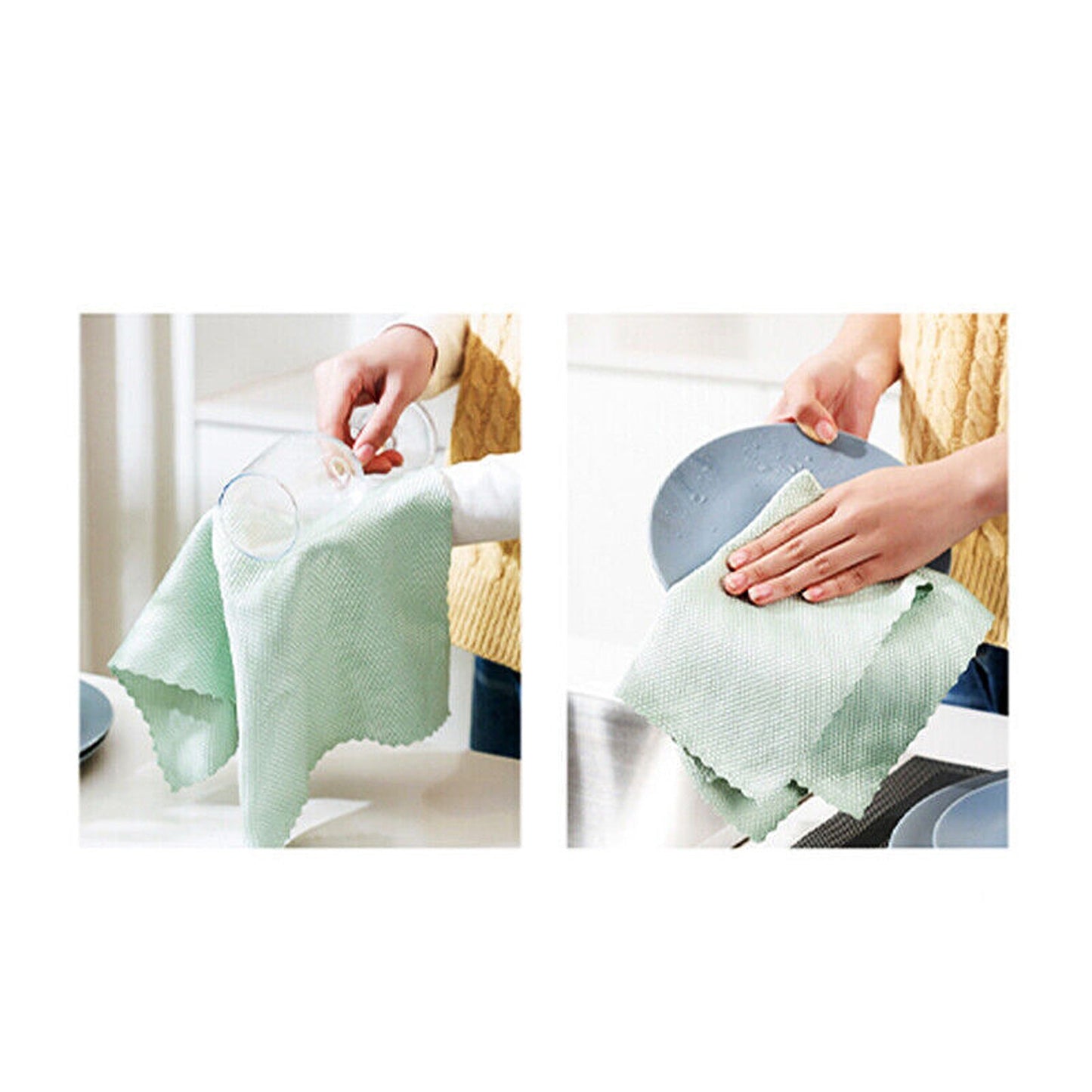 Reusable Nano Cloths Cleaning Streak-Free Miracle Kitchen Rags